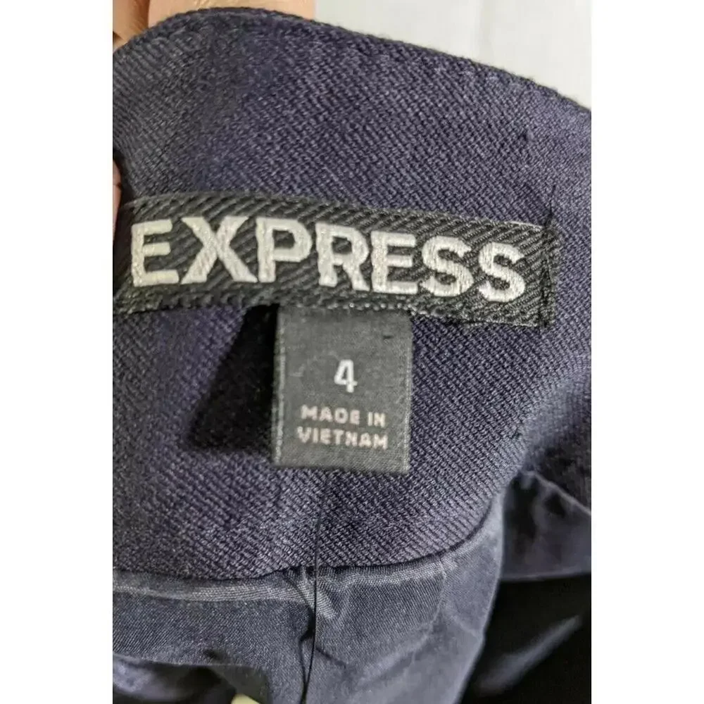 Express Skirt Womens Size 4 Lined Mini Short Back Zip Poly Rayon Black NEW‎